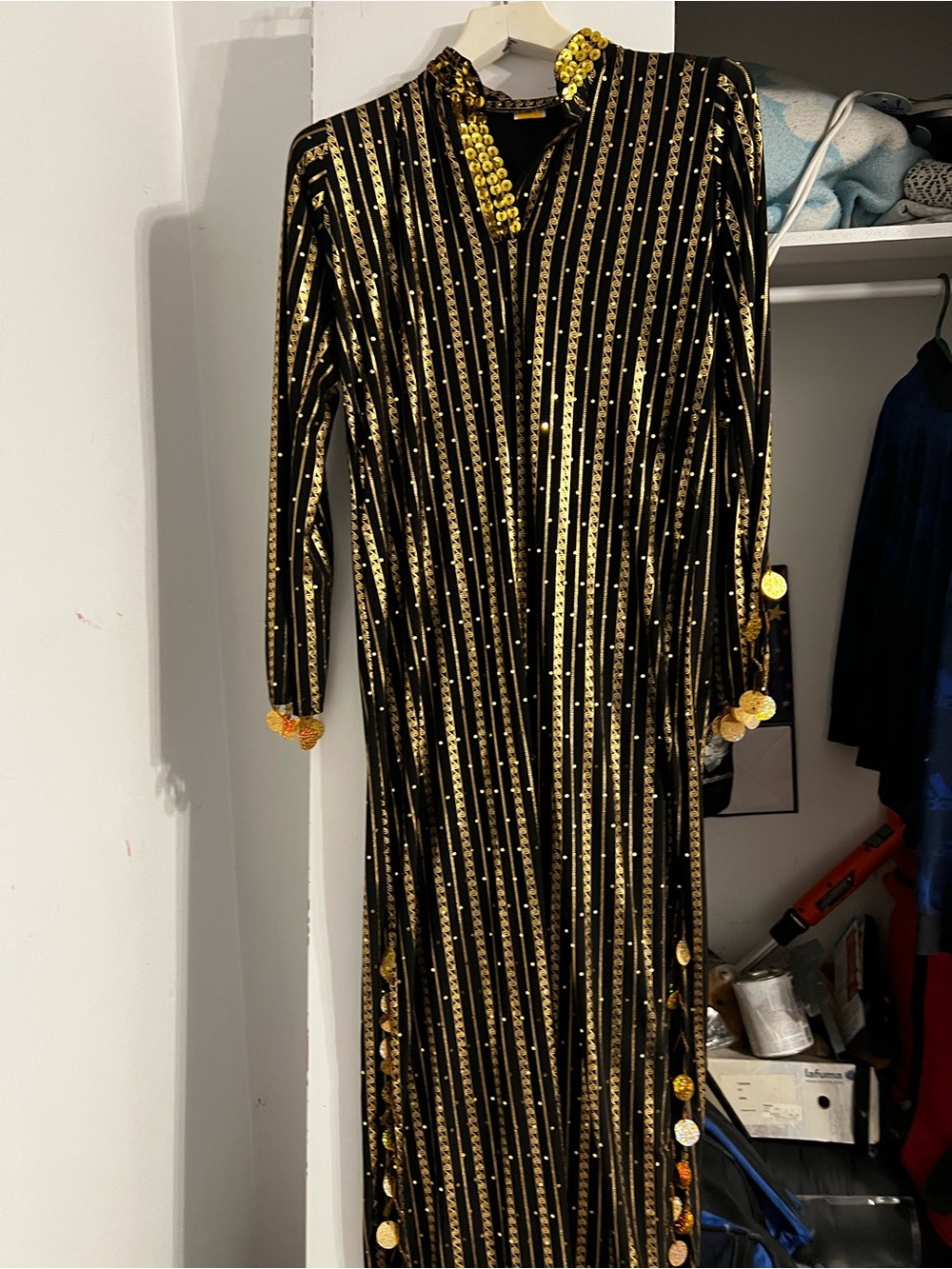 Black & Gold Sequin traditional dress